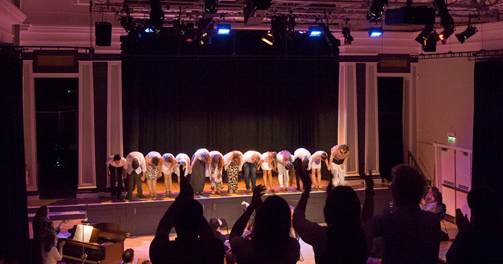 performers take a bow on the stage at Witham, Barnard Castle